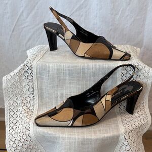 J.Renee Y2K Geometric Slingback Heels